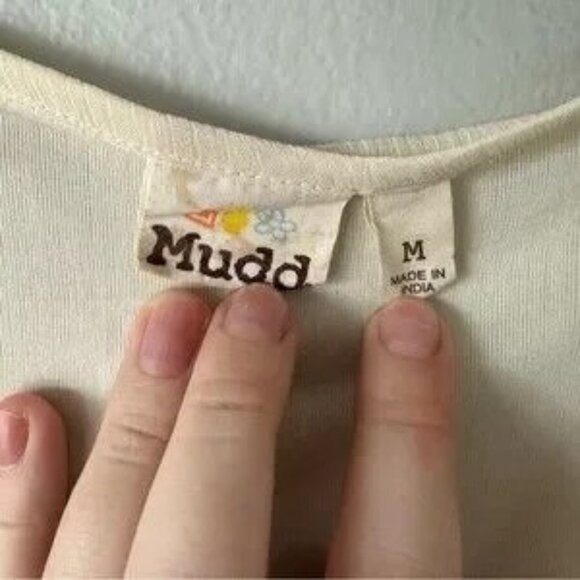 Mudd Cream Lace Prairie Blouse Size Medium Cottagecore Cute Pretty Chic - Picture 11 of 13